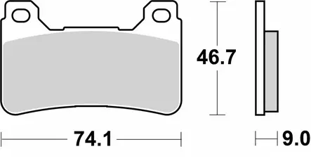 SBS Bromsklossats Dual Sinter 2 809DS-2 - MC Bromsbelägg - 23-809DS-2 - 2