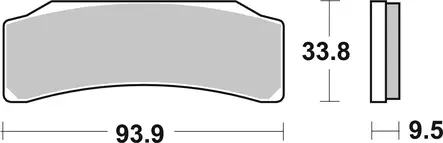 SBS Bromsklossats Dual Sinter 2 889DS-2 - MC Bromsbelägg - 23-889DS-2 - 2