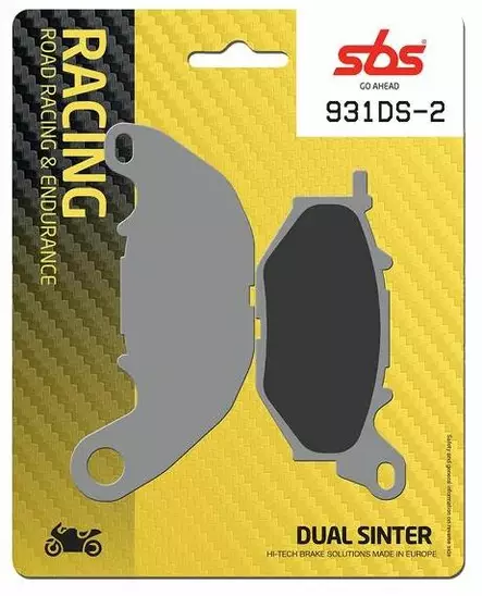 SBS Bromsklossats Dual Sinter 2 931DS-2 - MC Bromsbelägg - 23-931DS-2 - 1