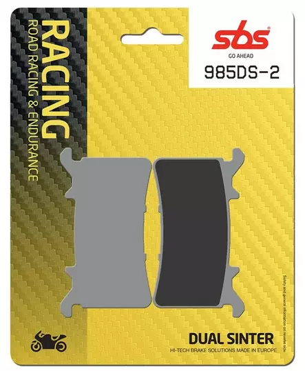 SBS Bromsklossats Dual Sinter 2 985DS-2 - MC Bromsbelägg - 23-985DS-2 - 1