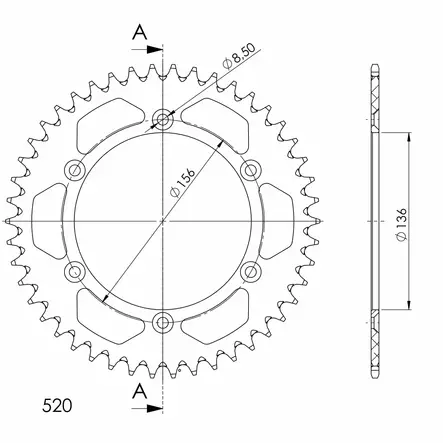 Supersprox Alu Rear sprocket Husqv. Red 46 - MC Bakdrev - 27-3-1512-46-2 - 0