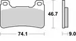 SBS Bromsklossats Dual Sinter 2 809DS-2 - MC Bromsbelägg - 23-809DS-2 - 2