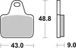 SBS Bromsklossats Dual Sinter 2 887DS-2 - MC Bromsbelägg - 23-887DS-2 - 2