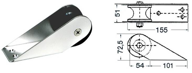155x51-mm S.S. stemhead roller - Ankartillbehör - M01-118-82 - 1