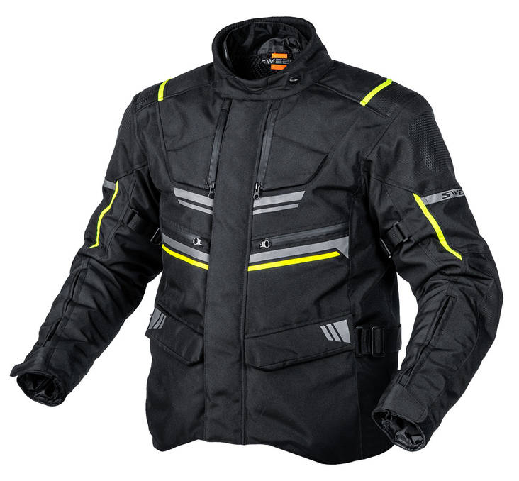 Sweep GPX PRO 4-season jacka svart/gul - MC jackor - TJGPXP-02 - 2