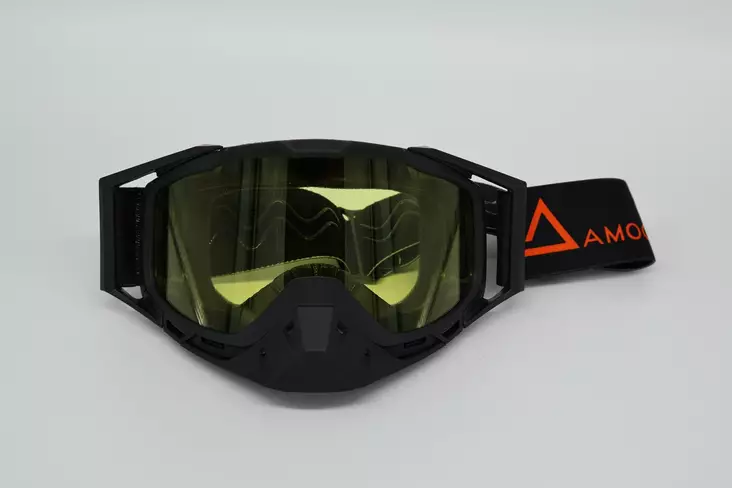 AMOQ Youth Snow Goggles Black-Orange, yellow lens - Skoterglasögon - 645-26130408-2 - 1