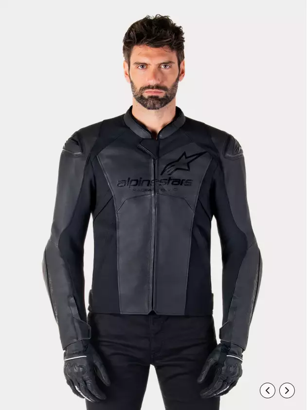 Miesten MP- nahkatakki Alpinestars Faster v3, musta - MC skinnjackor - D496892 - 1