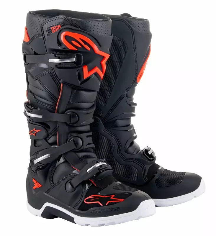 MC-Stövlar Alpinestars Tech 7 Enduro, svart/röd fluo - Crosstövlar - D438372 - 1