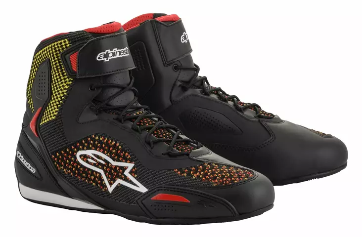 Alpinestars Sko Faster-3 Rideknit Svart/Gul/Röd - MC stövlar och skor - D323822 - 2