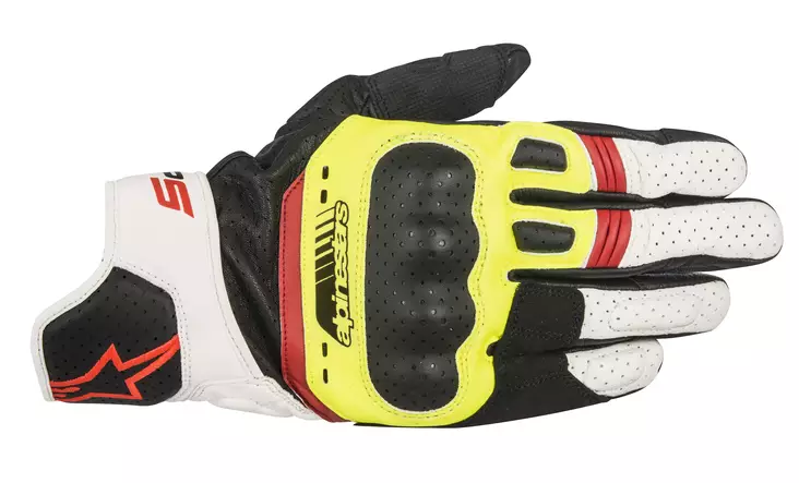 Alpinestars Handske SP5 svart/vit/fluorröd & gul - MC handskar - D206202 - 1