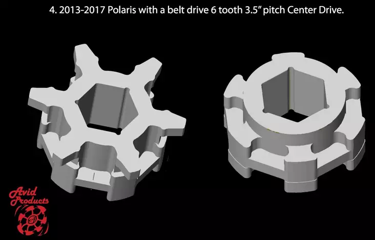Avid Drivhjulspar Polaris Beltdrive, centerdrive 3.5" 6 kugg - Snöskoter drivhjuls - 841-1002 - 1