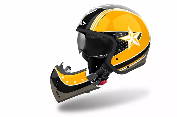 Öppen hjälm Airoh J 110 Command gul - MC öppningsbara och öppna hjälmar - 57-24112 - 1