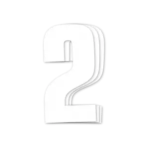 Blackbird siffror vit 3st/sats 16x7,5cm #2 - Motocross nummerdekaler - 381-5048-10-2 - 1