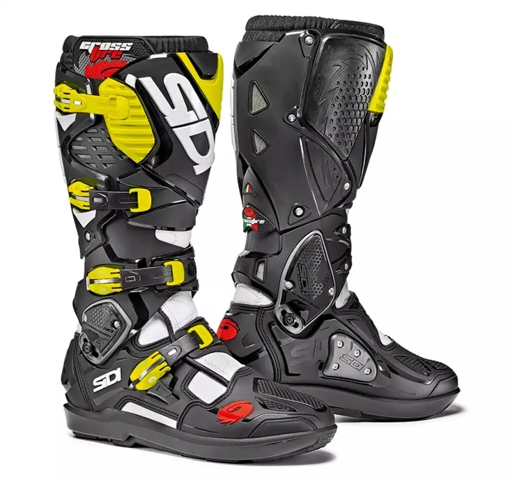 Sidi Crossfire 3 SRS MX stövel vit/svart/fluor gul - Crosstövlar - 655-1702-42 - 1