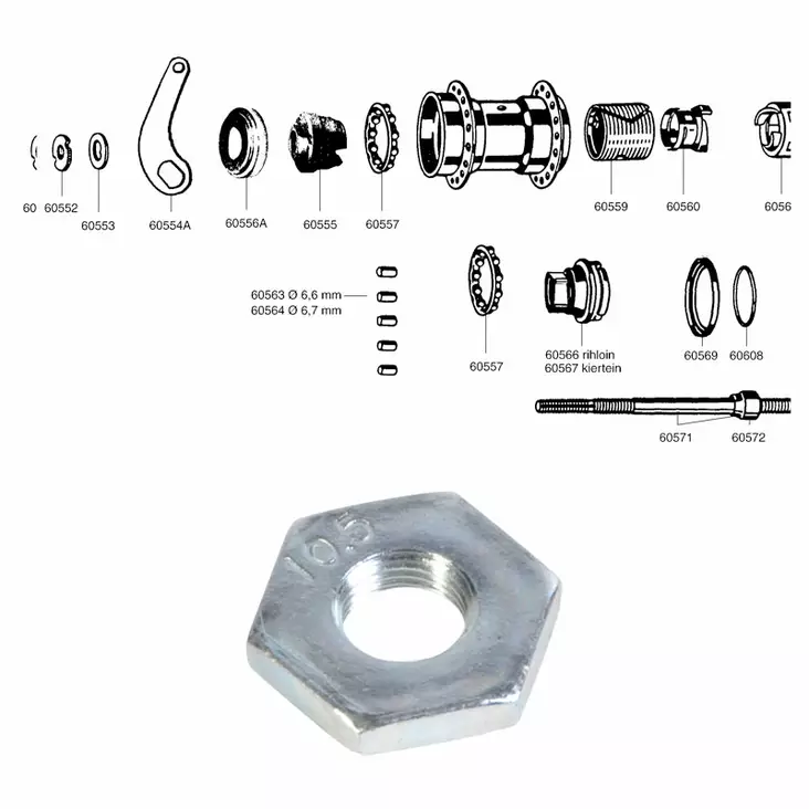 Låsmutter FAVORIT 1-vxl - Baknav Favorit 1-v - 60552 - 1