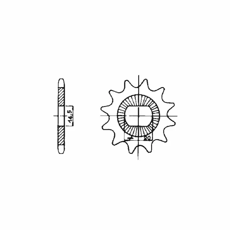Forte Framdrev, 12 tänder (415), Solifer SM / Tomos - Framhjul - 27-70362 - 1