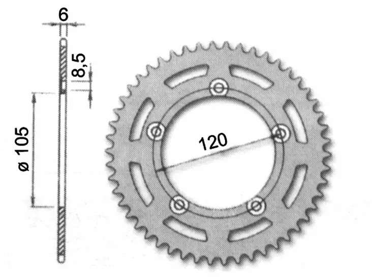 Forte Bakdrev, 51 tänder, Aprilia RX50 98-05 - Bakhjul - 27-73812 - 1