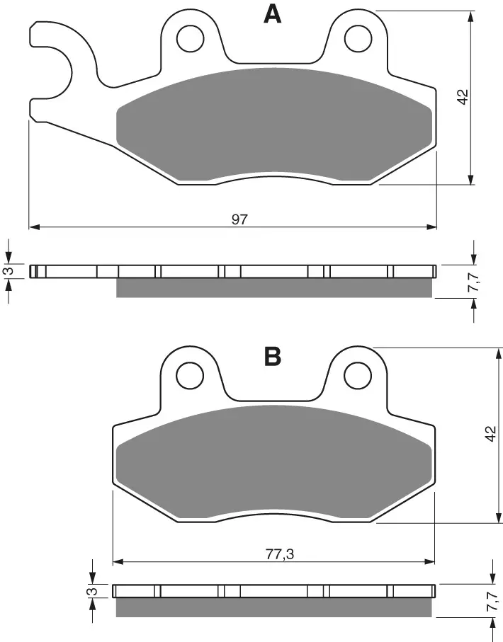 GOLDFREN Bromsbelägg 002 Ceramic Carbon AD - Motocross bromsbelägg - 46-12-002 - 1