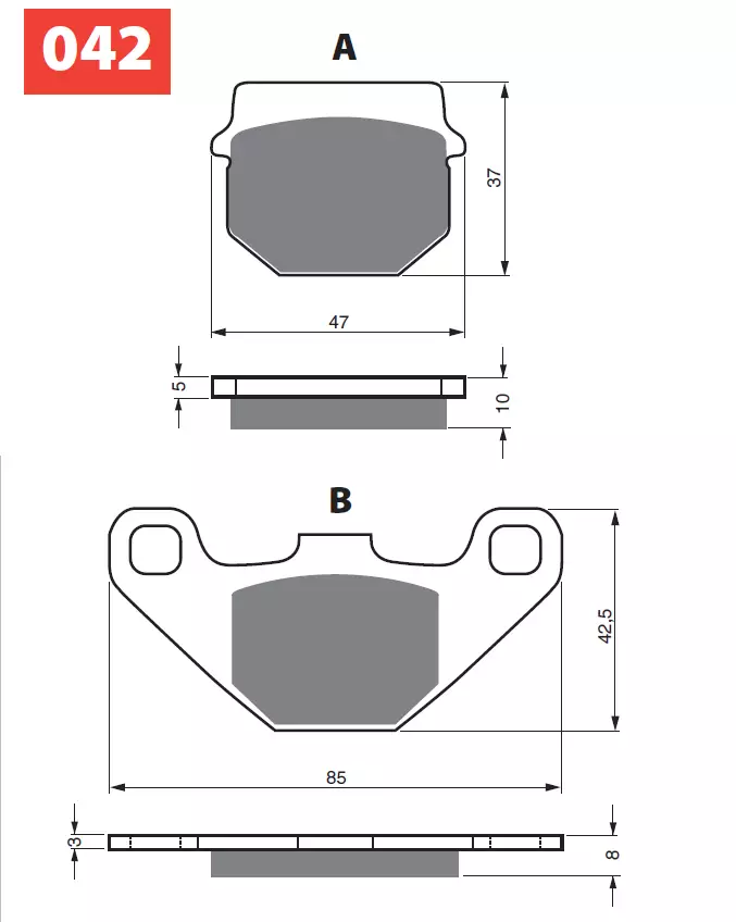 GOLDFREN Bromsbelägg 042 Ceramic Carbon AD - Motocross bromsbelägg - 46-12-042 - 1