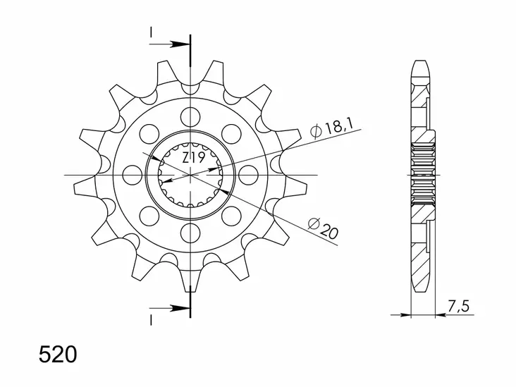 Supersprox / JT Front sprocket 326.12 - Motocross framdrev - 27-1-326-12 - 1