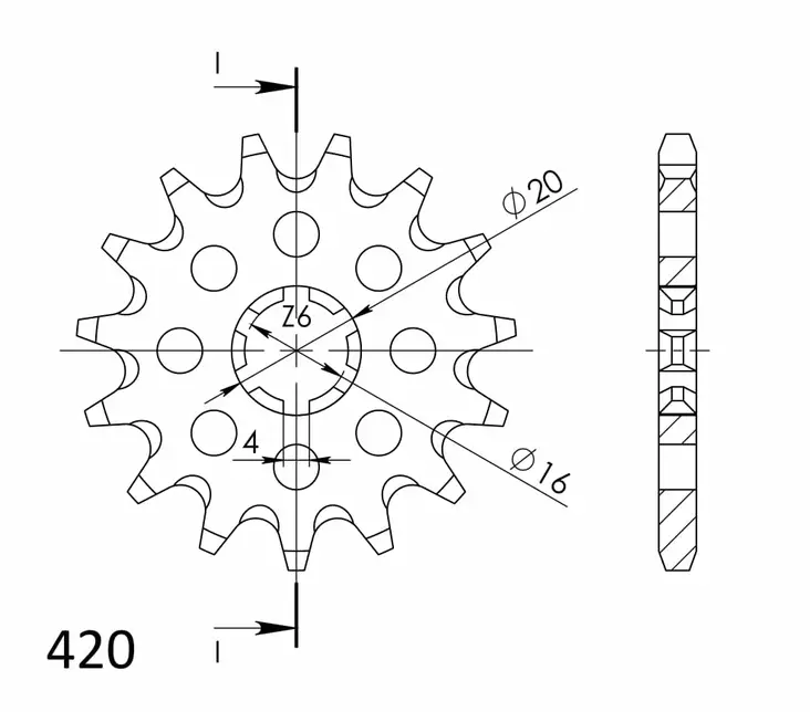 Supersprox / JT Front sprocket 546,12 - Motocross framdrev - 27-1-546-12 - 1