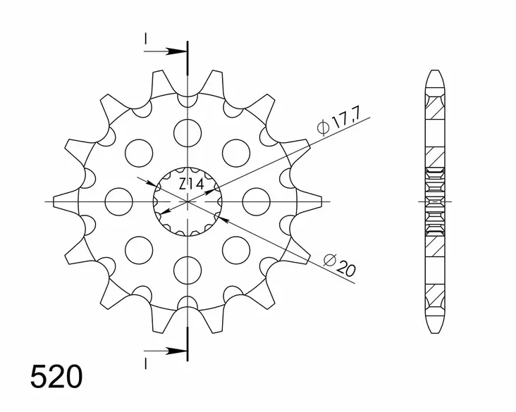 Supersprox / JT Front sprocket 564,12 - Motocross framdrev - 27-1-564-12 - 1