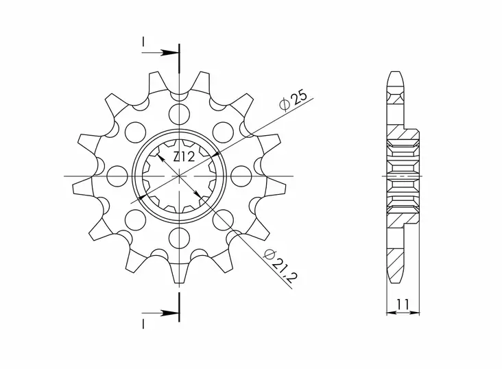 Supersprox / JT Front sprocket 824.12 - Motocross framdrev - 27-1-824-12 - 1