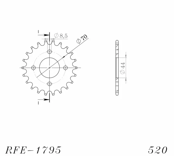 Supersprox / JT Rear sprocket 1795.22 - MC Bakdrev - 27-2-1795-22 - 1