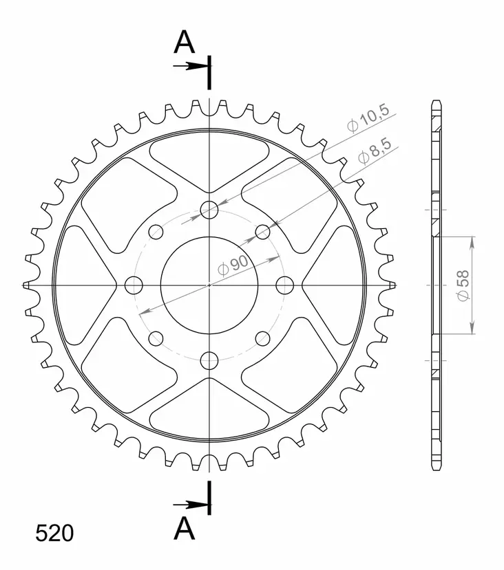 Supersprox / JT Rear sprocket 273.42 - MC Bakdrev - 27-2-273-42 - 1