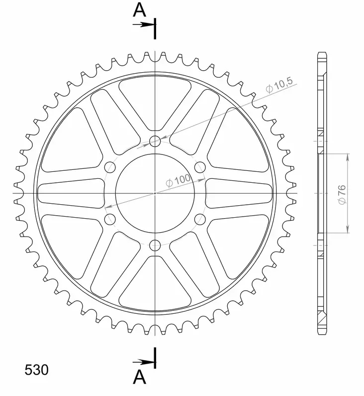 Supersprox / JT Rear sprocket 816.52 - MC Bakdrev - 27-2-816-52 - 1