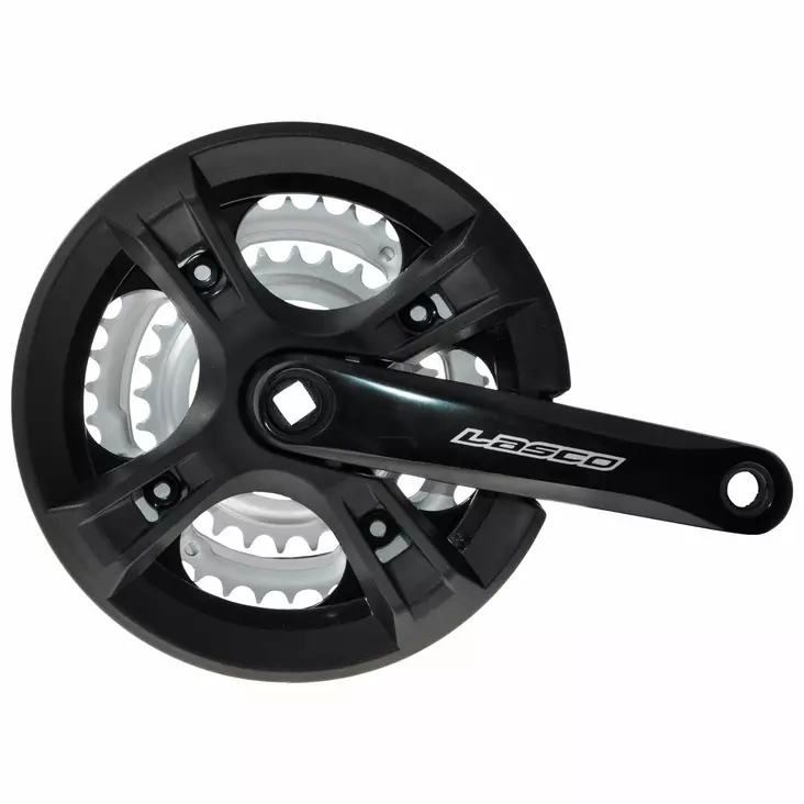 Vevparti LASCO 48/38/28, 170mm Alu, kvadratisk, djup 5mm, med kedjeskydd - Pedalvevspar - 69502 - 1