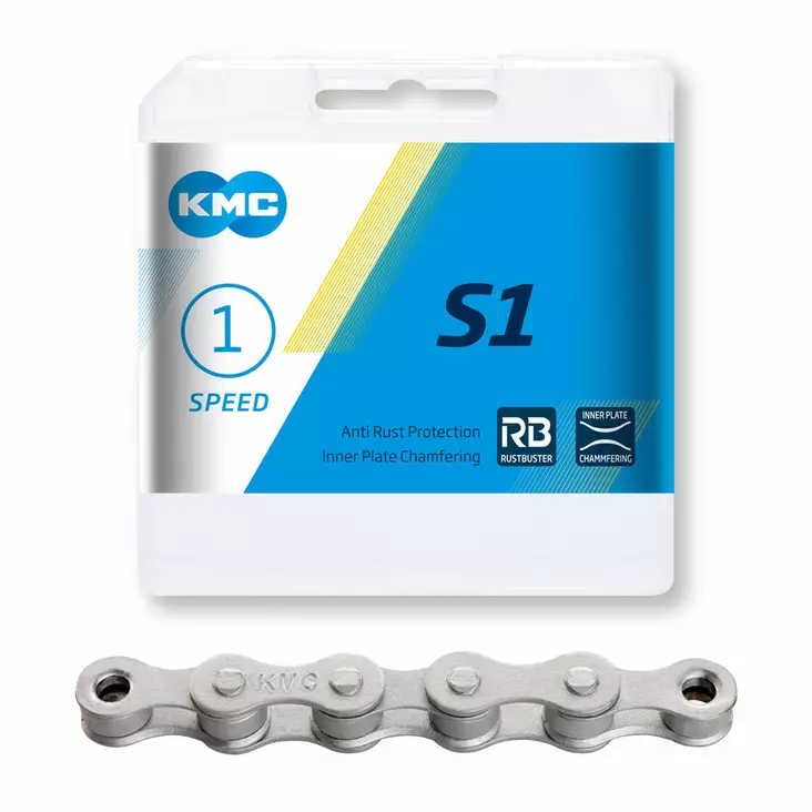 Kedja KMC S1, RB, (wide) navväxel silver, 1/8" X 112L - Standardkedjor - BS1WRB112 - 1