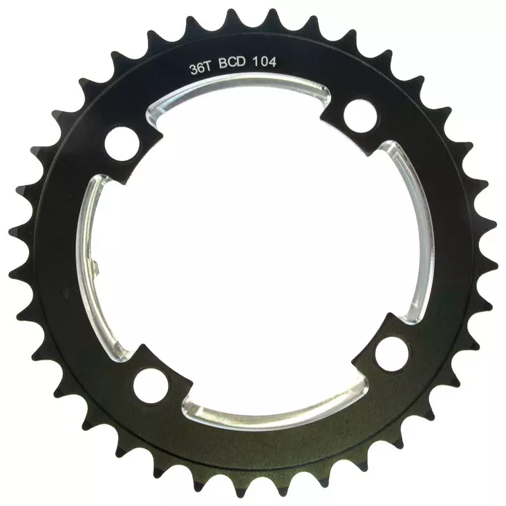 Ketjuratas, MTB 36h, BCD104, alu, musta - Gängade kedjehjul - 51452 - 2