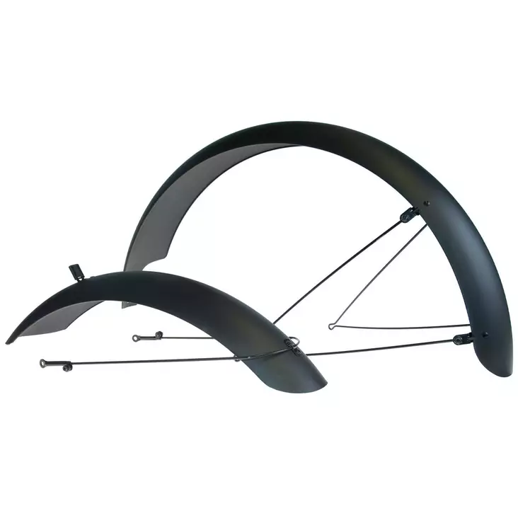 Stänkskyddspar FAT 26" CAVO med stag och fästen, matt svart - Stänkskärmar - 41-402 - 1