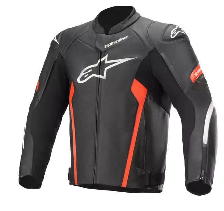 Skinnjacka Alpinestars Faster v2, svart/röd - MC skinnjackor - D351622 - 1