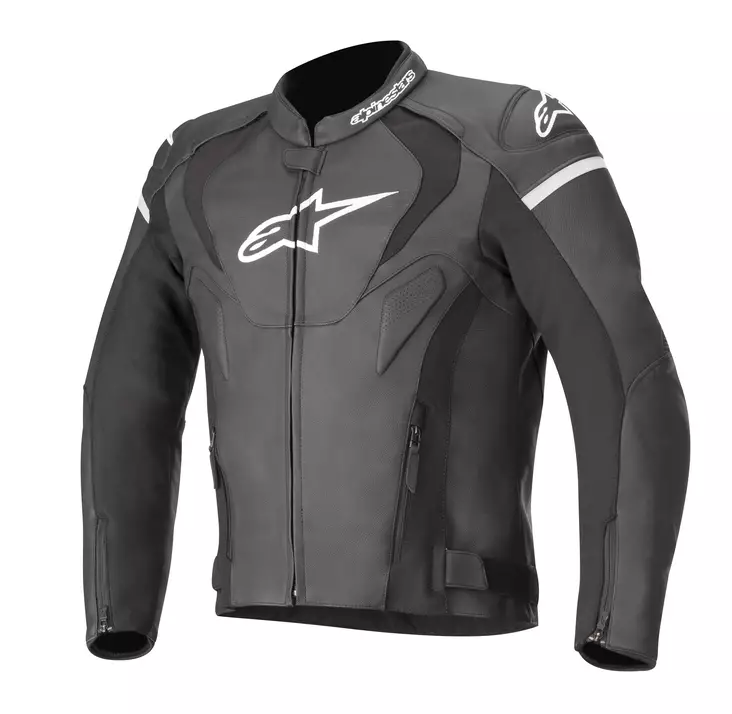 Skinnjacka Alpinestars Jaws V3, svart/vit - MC skinnjackor - D260652 - 1