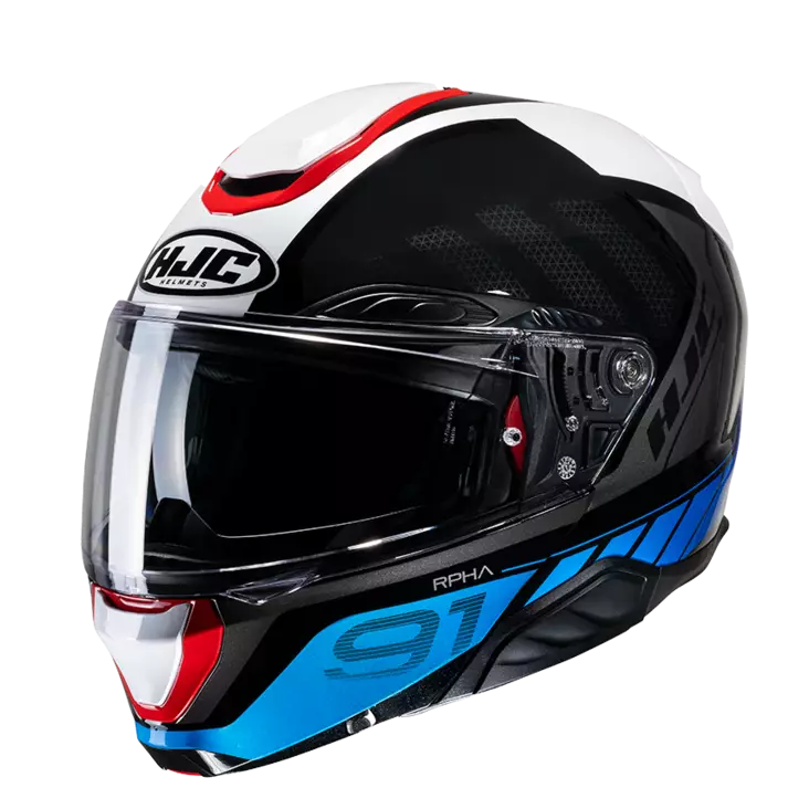 Motorcykelhjälm HJC RPHA 91 Rafino, vit/svart/blå MC21 - MC öppningsbara och öppna hjälmar - 630-23042 - 2