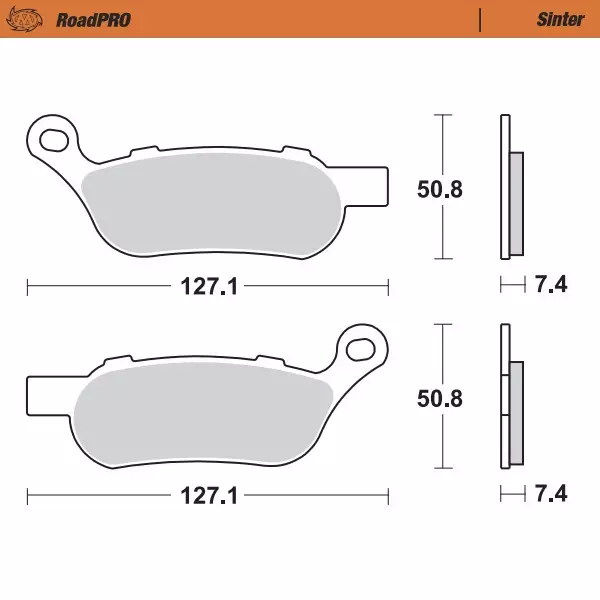 Moto-Master Bromsbelägg RoadPRO Sinter Bak 5707367741151 - MC Bromsbelägg - 235-412102 - 1