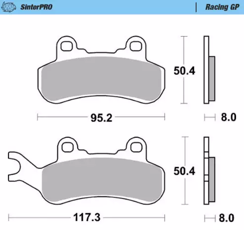 Motomaster Brake pads Racing GP: ATV/UTV - MC Bromsbelägg - 235-080012 - 1