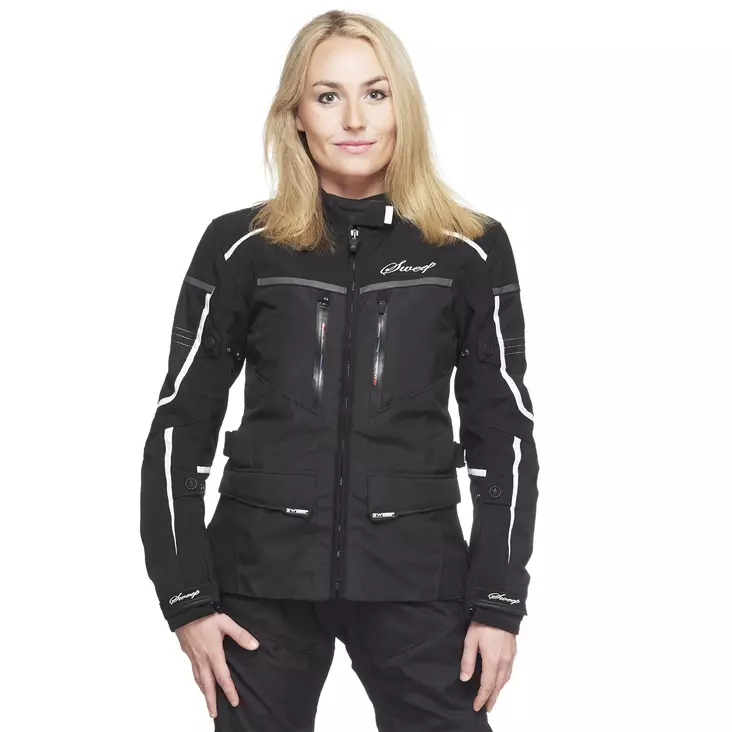 Textiljacka Sweep Charisma WP Lady, svart/vit - MC jackor - 532-8110-32 - 1