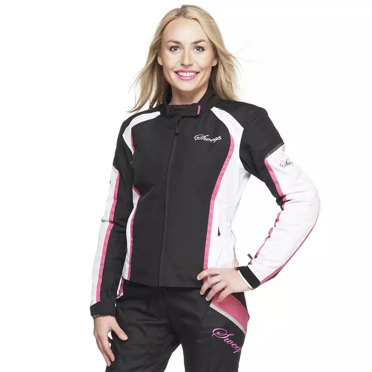 Textiljacka Sweep Milanese WP Lady, svart/vit/rosa - MC jackor - 532-8116-32 - 1