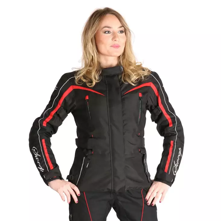 Textiljacka Sweep Talya WP Lady, svart/röd - MC jackor - 532-8049-32 - 1