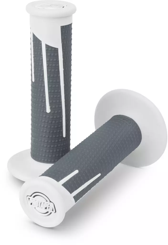 Protaper Handtag Clampon Full Diamond Vit/Mörk Grå - MC Handtags - 63-0032-12 - 1