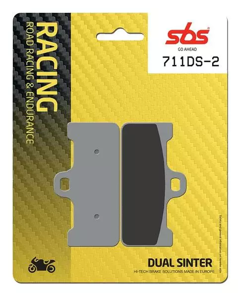 SBS Bromsklossats Dual Sinter 2 711DS-2 - MC Bromsbelägg - 23-711DS-2 - 1