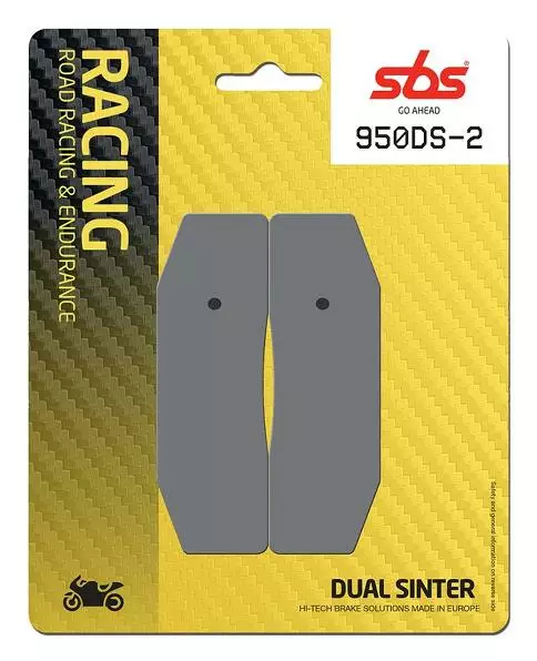 SBS Bromsklossats Dual Sinter 2 950DS-2 - MC Bromsbelägg - 23-950DS-2 - 1
