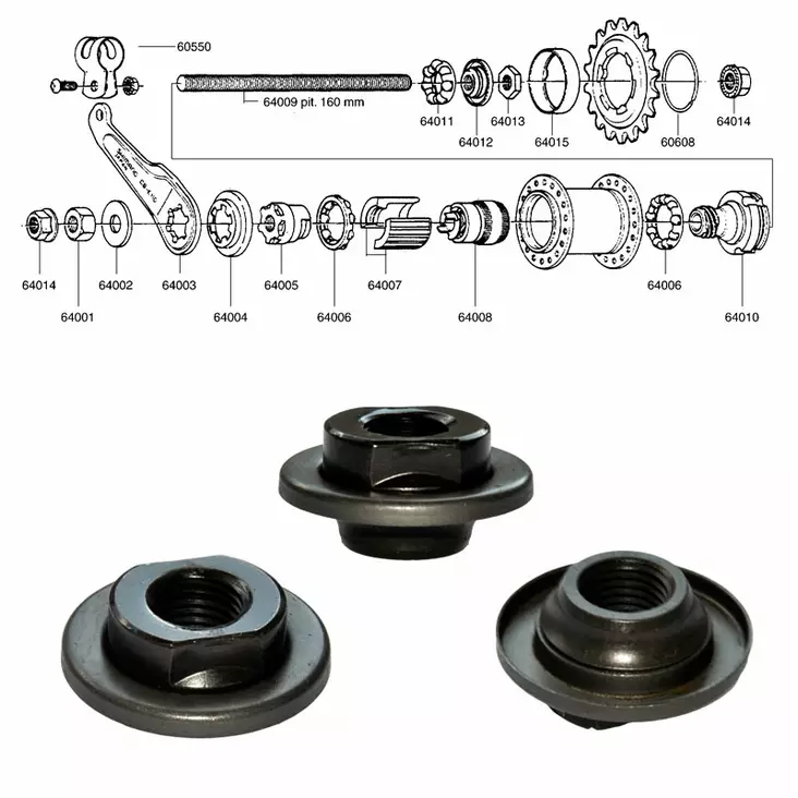 SHIMANO 1-V (CB-E110), kona med dammskydd - Baknav Shimano 1-v - 64012 - 1