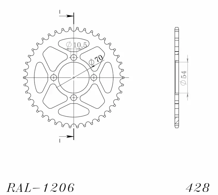 Supersprox Alu Rear sprocket HO CBR125 04-10 Red 42 - MC Bakdrev - 27-3-1206-42-2 - 0