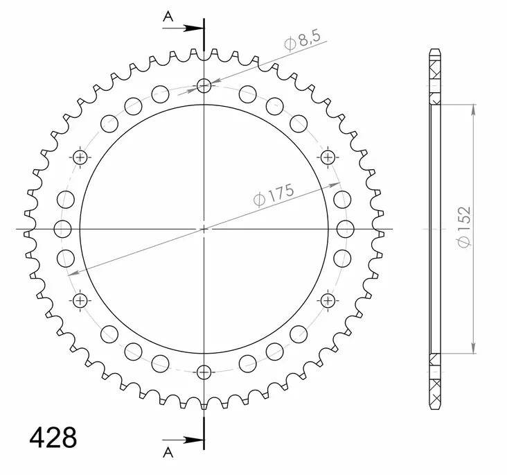 Supersprox Alu Rear sprocketYA WR125 Red 53 - MC Bakdrev - 27-3-839-53-2 - 0