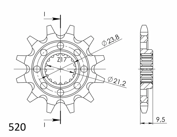 Supersprox Front Sprocket SU RM-Z450 -12 z12 - MC Framdrev - 27-1-1441-12 - 1