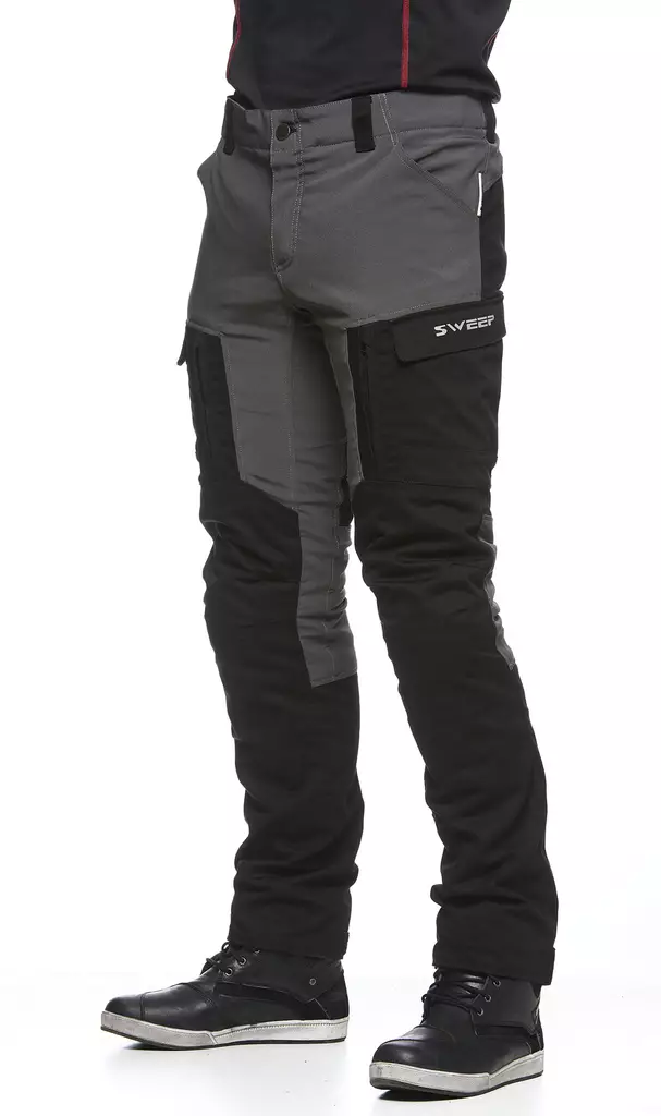 Sweep Chief aramid fÃ¶rstÃ¤kt mc-byxa, svart/grÃ¥ - MC byxor - TTCHIF-022 - 1